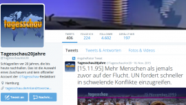 Die Tagesschau vor 20 Jahren auf Twitter