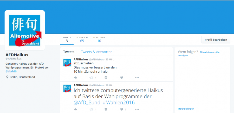 AFDHaikus macht Haikus aus AFD-Wahlprogrammen