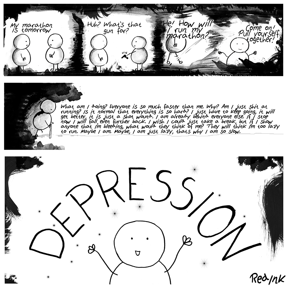 Ein Red-Ink Comic zum Thema Depression